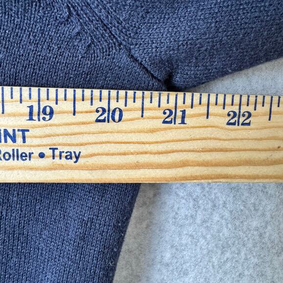 Tommy Hilfiger Quarter Zip Sweater Mens M Classic Preppy Academia Navy Nautical - Picture 8 of 11